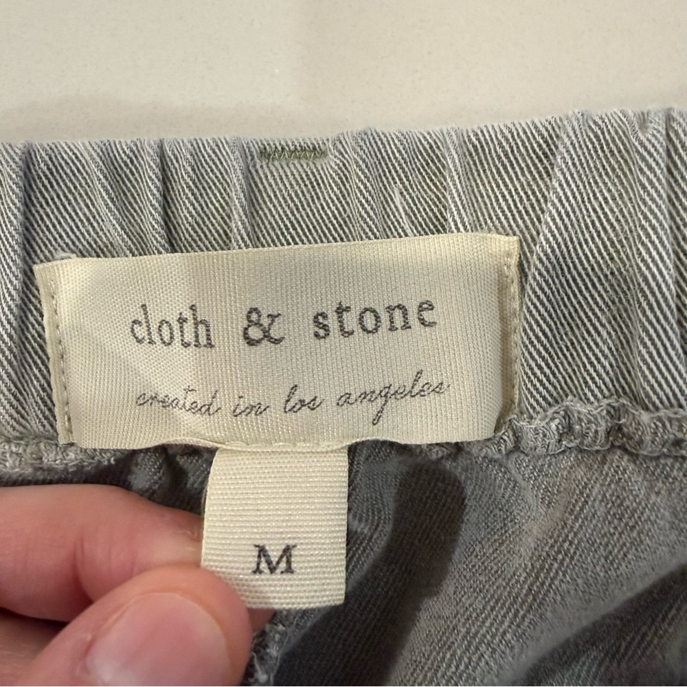 Cloth & Stone Mineral Wash Pull On Straight Leg Pants Women’s Medium Gray/Green - Picture 4 of 7